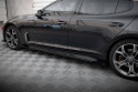 Kia Stinger GT / GT-Line / Standard Mk1 Street Pro Side Skirts Diffusers + Flaps Black-Red + Gloss Flaps Maxton Design