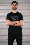 Black T-shirt with gray logo Maxton Design