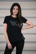 Womens Black T-shirt with grey logo Maxton Design