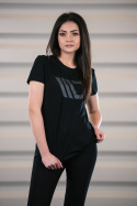 Womens Black T-shirt with grey logo Maxton Design