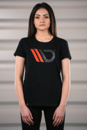 Womens Black T-shirt with red logo Maxton Design