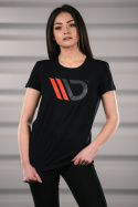 Womens Black T-shirt with red logo Maxton Design