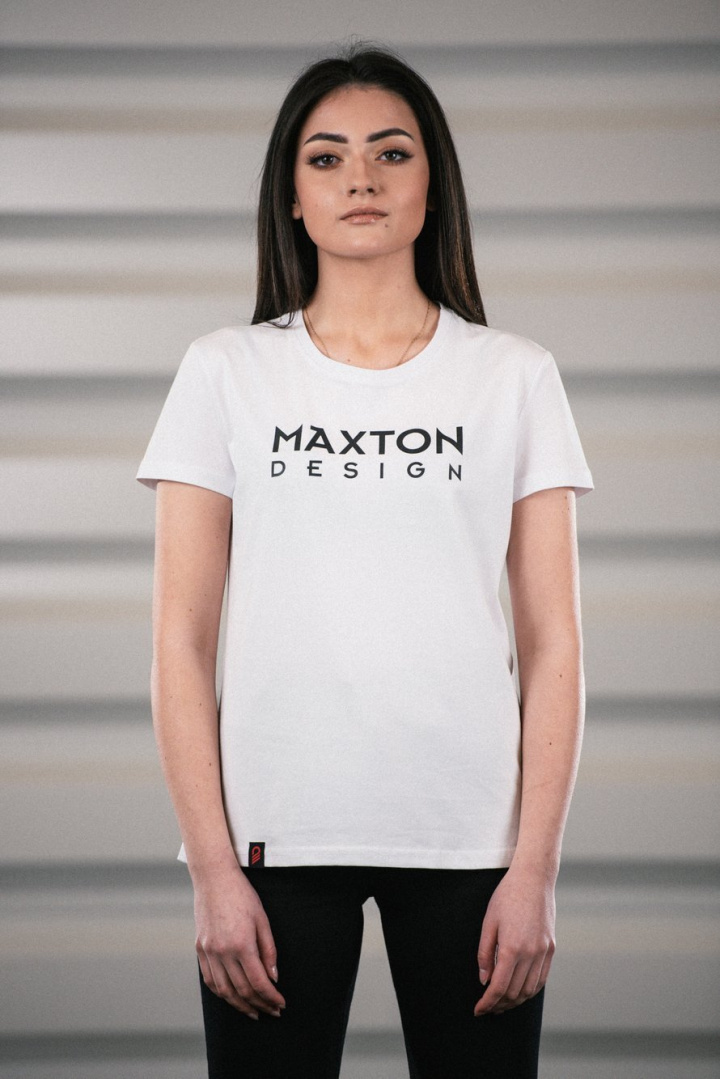 Womens White T-shirt Maxton Design in the group Select car model at DDESIGN Scandinavia AB (MA-TSHRT-WHT-WMNS-1-XS)