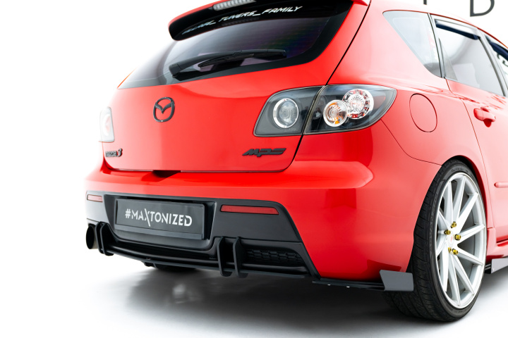 Street Pro Rear Side Splitters + Flaps Mazda 3 MPS Mk1 EU Version in the group Select car model / Mazda / 3 Standard 09-13 / Styling / Rear at DDESIGN Scandinavia AB (MA3MPS1CNC-RSD2B-RSF2G)