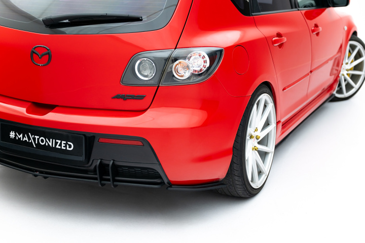 Street Pro Rear Side Splitters Mazda 3 MPS Mk1 EU Version in the group Select car model / Mazda / 3 Standard 09-13 / Styling / Rear at DDESIGN Scandinavia AB (MA3MPS1CNC-RSD2B)