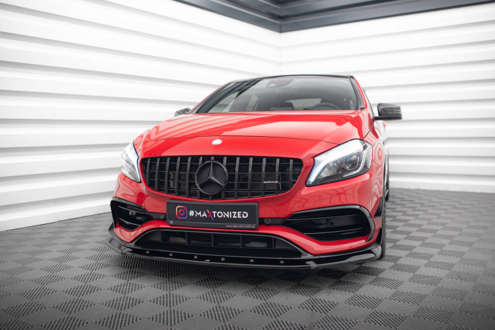 Mercedes A45 Aero W176 Facelift 2015-2018 Front Splitter V.1 Maxton Design in the group Select car model / Mercedes Benz / A-Class 12-18 (W176) / Styling at DDESIGN Scandinavia AB (ME-A-176F-AMG-AERO-FD1G)