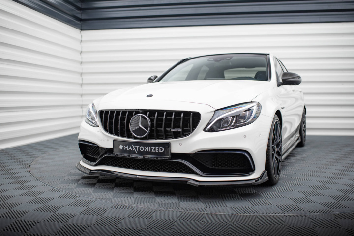 Mercedes-AMG C63 W205 / S205 2015-2018 Front Splitter V.3 Maxton Design in the group Select car model / Mercedes Benz / C-Class 15-21 (W205) / Styling at DDESIGN Scandinavia AB (ME-C-205-63-FD2G)