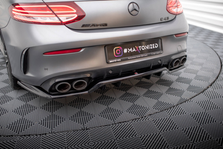 Central Rear Splitter (with Vertical Bars) Mercedes-Amg C43 Coupe C205 Facelift Maxton Design in the group Select car model / Mercedes Benz / C-Class 15-21 (W205) / Styling at DDESIGN Scandinavia AB (ME-C-205F-43-C-RD1G-RD2G)