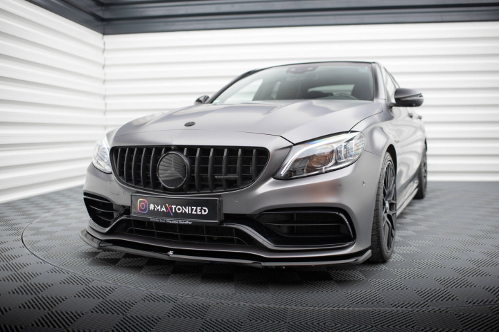 Front Splitter V.1 Mercedes-Amg C63 Sedan / Estate W205 Facelift Maxton Design in the group Select car model / Mercedes Benz / C-Class 15-21 (W205) / Styling at DDESIGN Scandinavia AB (ME-C-205F-63-FD1G)