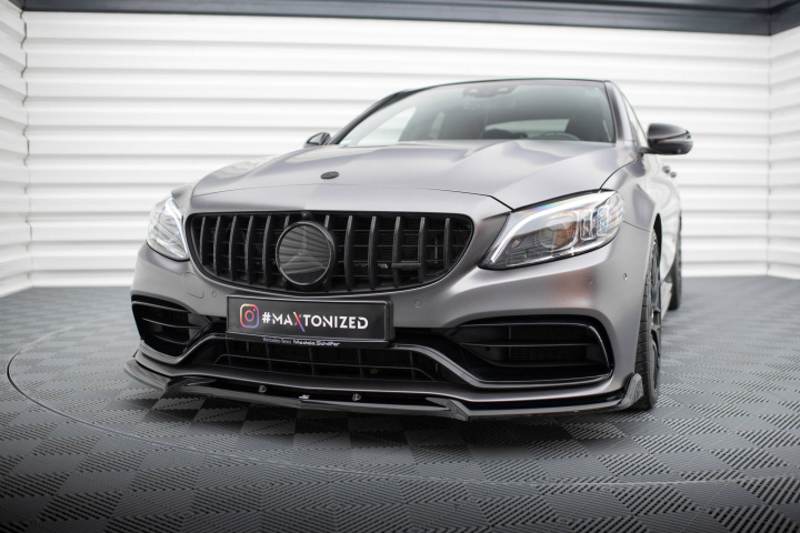 Front Splitter V.2 Mercedes-Amg C63 Sedan / Estate W205 Facelift Maxton Design in the group Select car model / Mercedes Benz / C-Class 15-21 (W205) / Styling at DDESIGN Scandinavia AB (ME-C-205F-63-FD2G)