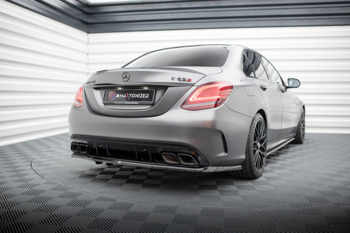 Central Rear Splitter (with Vertical Bars) Mercedes-Amg C63 Sedan / Estate W205 Facelift Maxton Design in the group Select car model at DDESIGN Scandinavia AB (ME-C-205F-63-RD1G-RD2G)