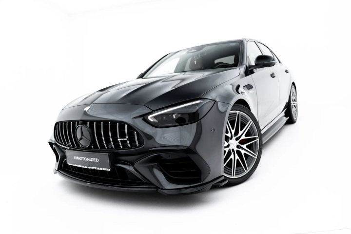 Mercedes-AMG C63 Sedan / Estate W206 / S206 2021- Front Splitter V.2 Maxton Design in the group Select car model / Mercedes Benz / C-Class 21+ (W206) at DDESIGN Scandinavia AB (ME-C-206-63-FD2G)