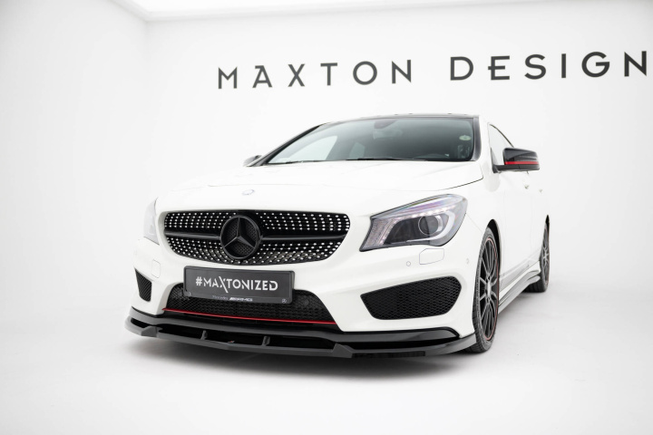 Mercedes-Benz CLA AMG-Line C117 2013-2017 Front Splitter Maxton Design in the group Select car model / Mercedes Benz / CLA-Class 13-19 (C117) / Styling at DDESIGN Scandinavia AB (ME-CLA-117-AMGLINE-SBFD1G)