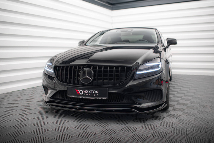 Mercedes-Benz CLS C218 Facelift 2014-2018 Front Splitter V.1 Maxton Design in the group Select car model / Mercedes Benz / CLS-Class 10-18 (C218) / Styling at DDESIGN Scandinavia AB (ME-CLS-218F-FD2G-FD2RG)