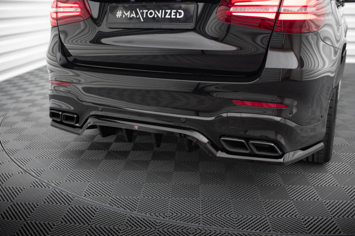 Central Rear Splitter (with Vertical Bars) Mercedes-AMG GLC 63 SUV X253 2015-2019 Maxton Design in the group Select car model / Mercedes Benz / GLC-Class 16+ (X253) at DDESIGN Scandinavia AB (ME-GLC-X253-63-RD1G-RD2G)