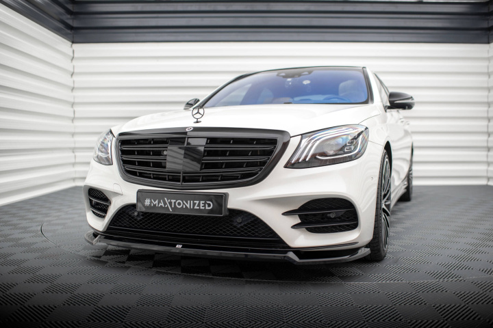 Mercedes S-Klass AMG-Line W222 Facelift 2017-2020 Front Splitter V.1 Maxton Design in the group Select car model / Mercedes Benz / S-Class 13-20 (W222) at DDESIGN Scandinavia AB (ME-S-222F-AMGLINE-FD1G)