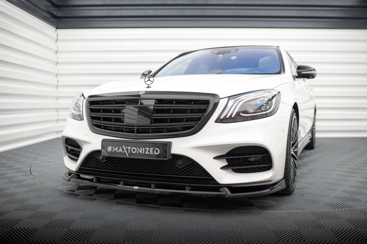 Mercedes S-Klass AMG-Line W222 Facelift 2017-2020 Front Splitter V.2 Maxton Design in the group Select car model / Mercedes Benz / S-Class 13-20 (W222) at DDESIGN Scandinavia AB (ME-S-222F-AMGLINE-FD2G)