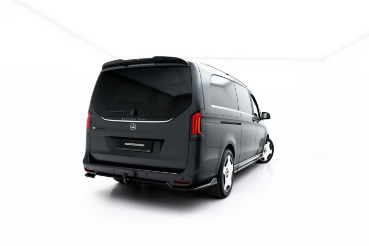 Mercedes-Benz V AMG-Line W447 Facelift 2 2024+ Central Rear Splitter (With Vertical Bars) V.1 Maxton Design in the group Select car model / Mercedes Benz / Vito-Viano 14+ (W447) / Styling at DDESIGN Scandinavia AB (ME-V-447F2AMGLINERD1GRD2G)