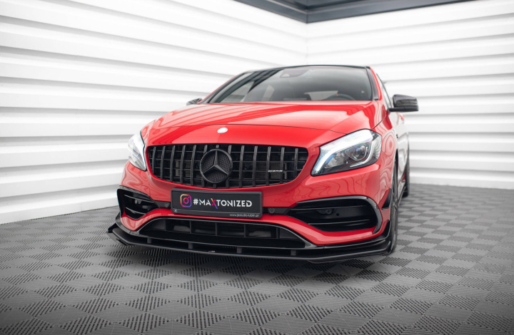 Mercedes-Benz A 45 AMG Aero W176 Facelift 2015-2018 Street Pro Front Splitter + Flaps Maxton Design in the group Select car model / Mercedes Benz / A-Class 12-18 (W176) / Styling at DDESIGN Scandinavia AB (MEA176FAEROCNC-FD1BFSF1G)