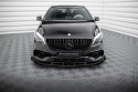 Mercedes-Benz A AMG-Line W176 Facelift 2015-2018 Street Pro Front Splitter + Flaps Black-Red + Gloss Flaps Maxton Design