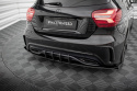 Mercedes-Benz A AMG-Line W176 Facelift 2015-2018 Street Pro Rear Side Splitters + Flaps Black-Red + Gloss Flaps Maxton Design