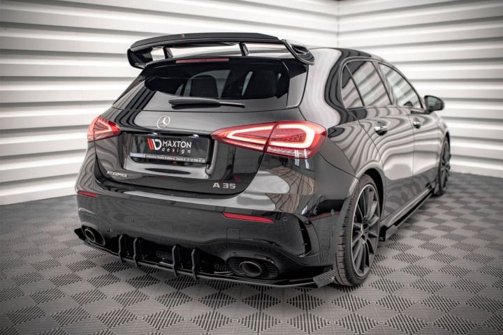 Mercedes A35 AMG Hatchback Aero Pack W177 2018-2023 Street Pro Rear Valance + Flaps Black-Red + Gloss Flaps Maxton Design in the group Select car model / Mercedes Benz / A-Class 18+ (W177) at DDESIGN Scandinavia AB (MEA17735CNC-RS1BBRBIRSF1G)