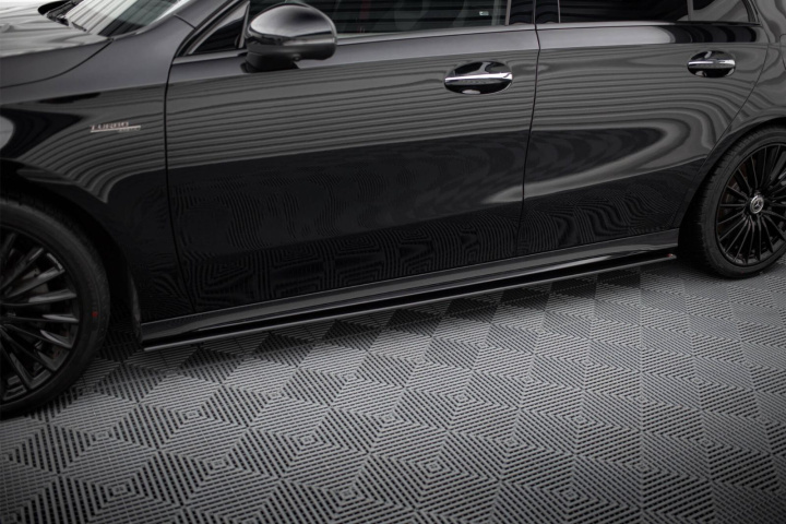 Mercedes-AMG A35 W177 Facelift 2023- Street Pro Side Skirts Diffusers Black-Red Maxton Design in the group Select car model / Mercedes Benz / A-Class 18+ (W177) at DDESIGN Scandinavia AB (MEA177F35CNC-SD1BRB)