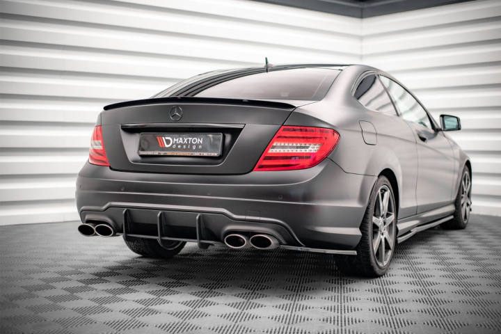 Mercedes-Benz C Coupe AMG-Line C204 2007-2014 Street Pro Rear Diffuser Black-Red Maxton Design in the group Select car model / Mercedes Benz / C-Class 07-15 (W204) / Styling at DDESIGN Scandinavia AB (MEC204FAMGLINECCNCRS1BBRB)