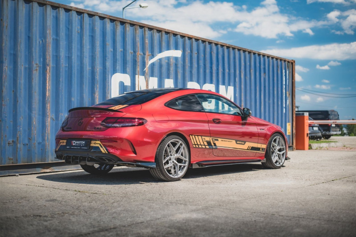 Mercedes-AMG C43 Coupe C205 2014-2018 Street Pro Rear Diffuser Black-Red Maxton Design in the group Select car model / Mercedes Benz / C-Class 15-21 (W205) / Styling at DDESIGN Scandinavia AB (MEC20543AMGCNC-RS1BRBBRBI)