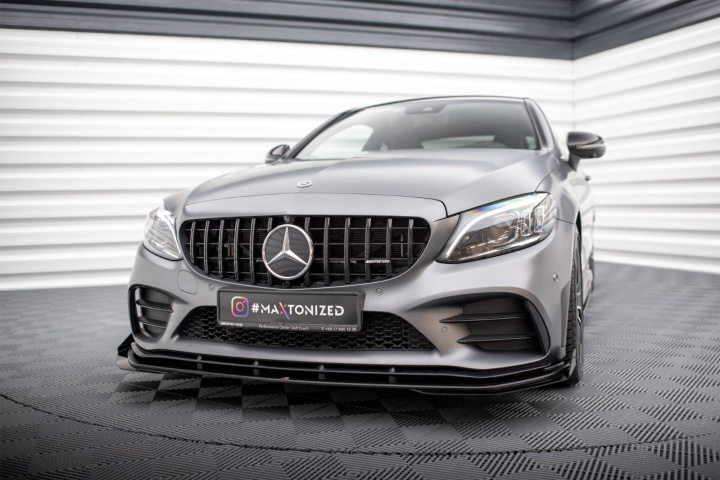 Mercedes-AMG C43 Coupe / Cabrio C205 Facelift / A205 Facelift 2018-2021 Street Pro Front Splitter + Flaps Black-Red + Gloss Flaps Maxton Design in the group Select car model / Mercedes Benz / C-Class 15-21 (W205) / Styling at DDESIGN Scandinavia AB (MEC205F43CCNC-FD1BRBFSF1G)