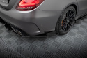 Mercedes-AMG C63 Sedan / Estate W205 Facelift 2018-2021 Street Pro Rear Side Splitters + Flaps Black-Red + Gloss Flaps Maxton Design