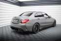 Mercedes-AMG C63 Sedan / Estate W205 Facelift 2018-2021 Street Pro Rear Side Splitters + Flaps Black-Red + Gloss Flaps Maxton Design