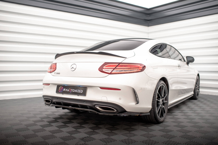 Central Rear Splitter (with vertical bars) Mercedes-Benz C Coupe AMG-Line C205 Facelift Maxton Design in the group Select car model / Mercedes Benz / C-Class 15-21 (W205) / Styling at DDESIGN Scandinavia AB (MEC205FAMGLINECRD1GRD2G)