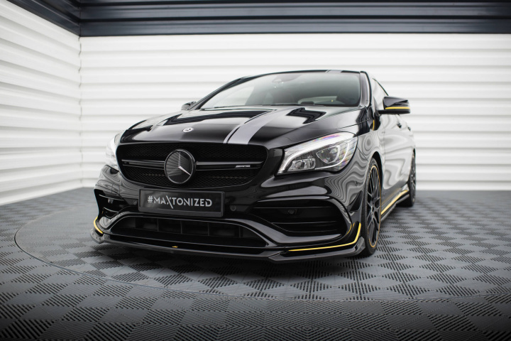 Front Splitter V.4 Mercedes-Amg Cla 45 Aero C117 Facelift Maxton Design in the group Select car model / Mercedes Benz / CLA-Class 13-19 (C117) / Styling at DDESIGN Scandinavia AB (MECLA11745AMGAEROFD2G)