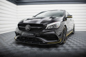Mercedes-AMG CLA 45 Aero C117 Facelift 2017-2019 Street Pro Front Splitter + Flaps Black-Red + Gloss Flaps Maxton Design