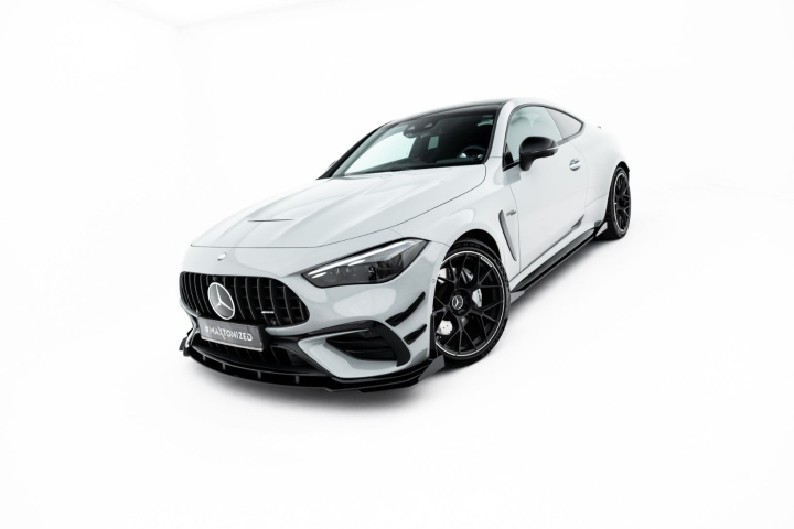 Mercedes-AMG CLE 53 Aero C236 2023- Street Pro Front Splitter + Flaps Black-Red + Gloss Flaps Maxton Design in the group Select car model / Mercedes Benz / CLE C236 2023+ at DDESIGN Scandinavia AB (MECLE23653AMGAEROCNCFD1BR)