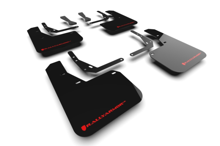 Rally Armor 24-26 Hyundai Kona N Line Black UR Mud Flap - Red Logo in the group Select car model at DDESIGN Scandinavia AB (MF103-UR-BLK-RD)
