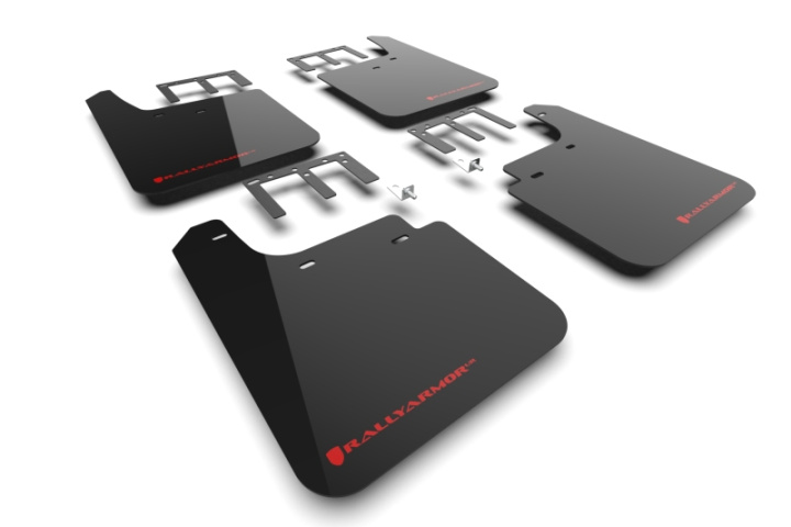 Rally Armor 19-26 Gen 4 Chevy Silverado 1500 Black UR Mud Flap Metallic Red Logo in the group Select car model at DDESIGN Scandinavia AB (MF121-UR-BLK-RD)