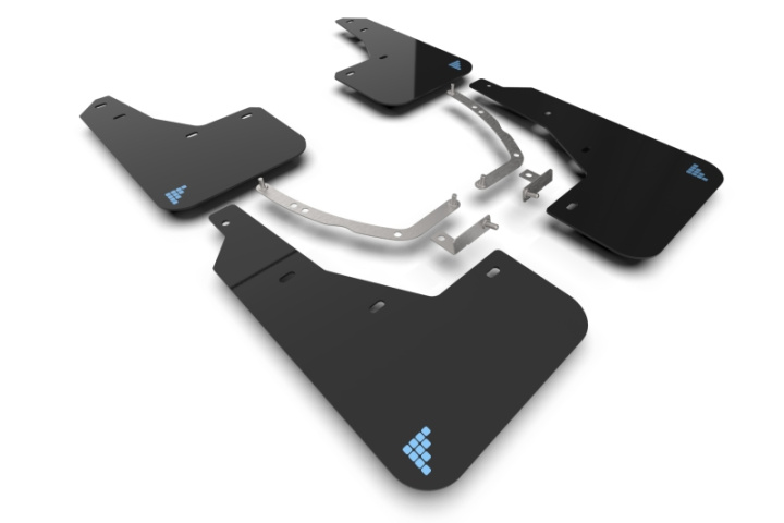 Rally Armor 25-26 Hyundai Ioniq 5 PE Blk Mud Flap w/Light Blue Battery Logo in the group Select car model at DDESIGN Scandinavia AB (MF137-BAT-BLK-PBL)