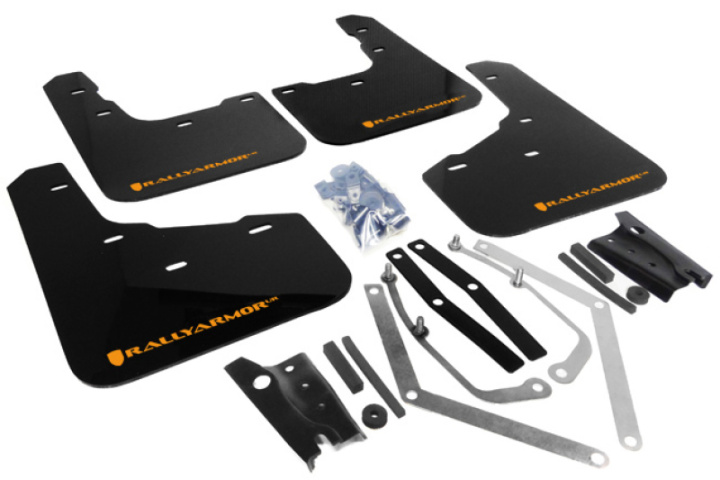 Rally Armor 13-19 Ford Fiesta ST Black UR Mud Flap w/Orange Logo in the group Select car model at DDESIGN Scandinavia AB (MF29-UR-BLK-OR)