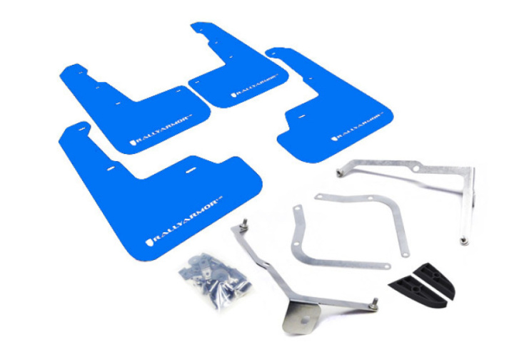 Rally Armor 15-21 Subaru WRX/STI Blue UR Mud Flap w/White Logo in the group Select car model at DDESIGN Scandinavia AB (MF32-UR-BL-WH)