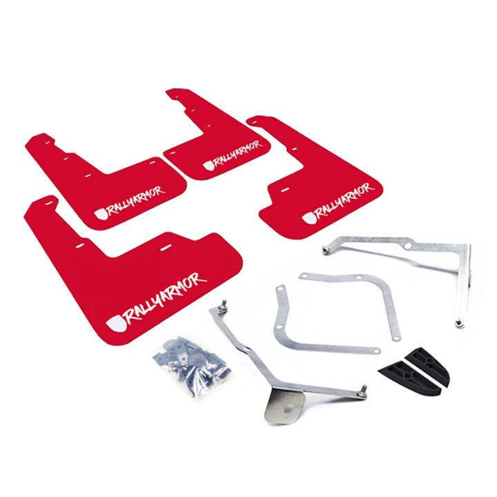 Rally Armor 15-21 Subaru WRX/STI Red Mud Flap White Altered Font Logo in the group Select car model at DDESIGN Scandinavia AB (MF32-UR-RD-WH-X)