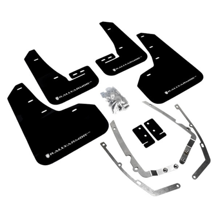 2015-16 MKVII VW Golf/GTI/TSI Mud Flaps Silver Logo Rally Armor in the group Select car model / VW / Golf 7 GTI 12-19 / Styling at DDESIGN Scandinavia AB (MF37-UR-BLKWH)