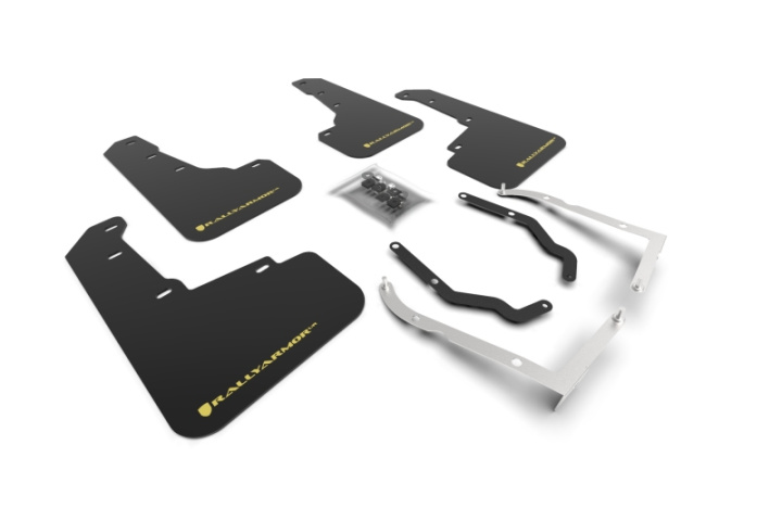 Rally Armor 18-23 Subaru Crosstrek Black UR Mud Flap w/Yellow Pearl Logo in the group Select car model at DDESIGN Scandinavia AB (MF46-LTUR-BLK-PYP)