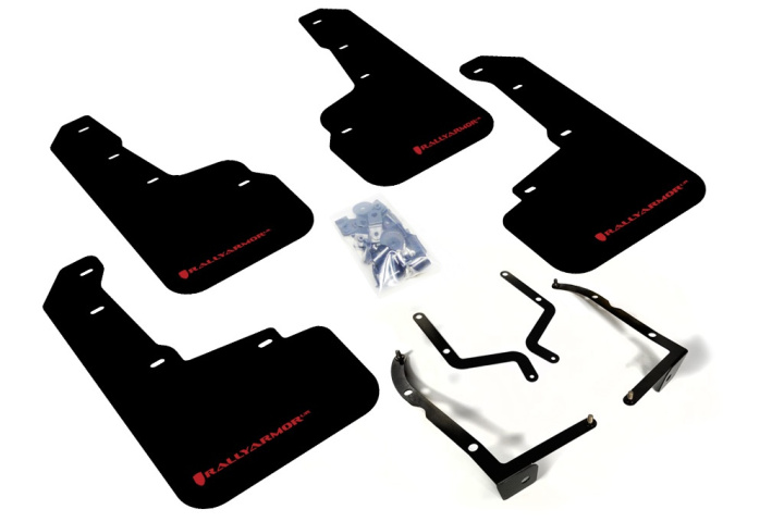 18+ Subaru XV Crosstrek Mud Flaps Red Logo Rally Armor in the group Select car model / Subaru / XV 12+ at DDESIGN Scandinavia AB (MF46-UR-BLKRD)