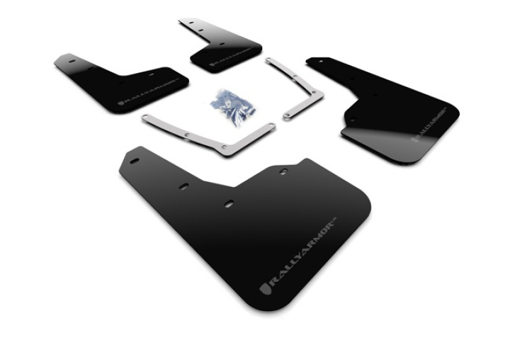 Honda Civic SI 16-20 Svarta Stänkskydd Mörkgrå Logo Rally Armor in the group Select car model / Honda / Civic FC - FK Standard 16-21 / Styling / Mud Flaps at DDESIGN Scandinavia AB (MF50-UR-BLKDGRY)