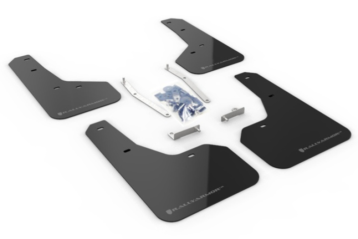 2019+ Subaru Forester Mud Flaps Grey Logo Rally Armor in the group Select car model / Subaru / Forester (SK) 19+ / Styling at DDESIGN Scandinavia AB (MF52-UR-BLKGRY)