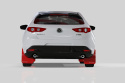 2019+ Mazda3 GT Sport Hatch Red Mud Flaps White Logo Rally Armor