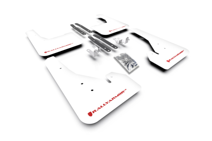 Rally Armor 18-27 Toyota Corolla Hatchback White UR Mud Flap Red Logo in the group Select car model at DDESIGN Scandinavia AB (MF67-UR-WH-RD)