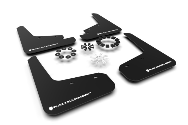 Tesla Model Y 20+ inc Juniper Mud Flaps White Logo Rally Armor in the group Select car model at DDESIGN Scandinavia AB (MF72-UR-BLKWH)